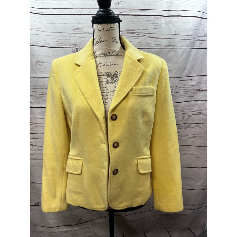 Chadwicks Yellow Wool‎ Blend Blazer Jacket Petite 8P